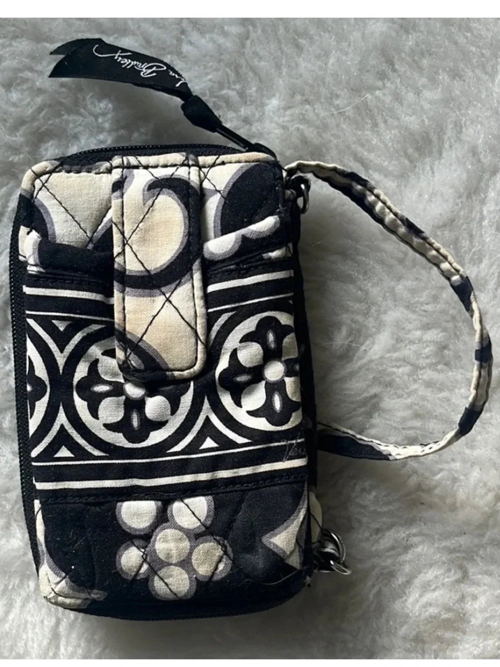 Vera Bradley Night & Day black white retired Small Cosmetic & matching wristlet